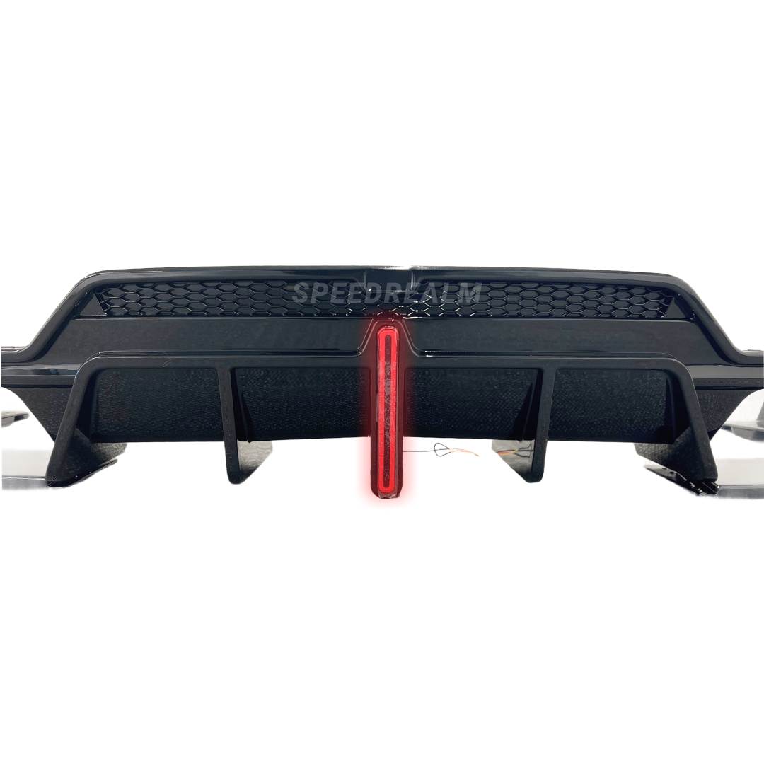 Gloss Black with LED Light BMW 3 Series G20 LCI 330i Rear Diffuser 2023-2024